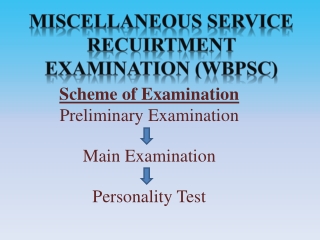 MISCELLANEOUS SERVICE RECUIRTMENT EXAMINATION (WBPSC)