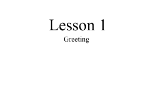 Lesson 1