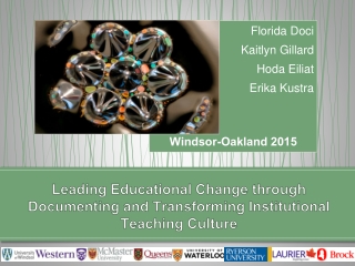 Leading Educational Change through Documenting and Transforming Institutional Teaching Culture