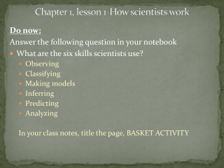 Chapter 1, lesson 1-How scientists work