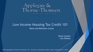 Low Income Housing Tax Credit 101