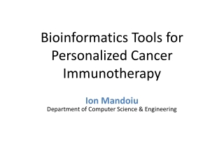 Bioinformatics Tools for Personalized Cancer Immunotherapy