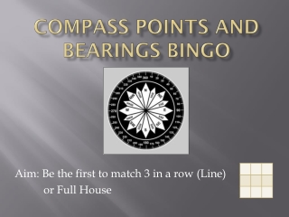 Compass points and Bearings bingo
