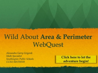Wild About Area &amp; Perimeter WebQuest