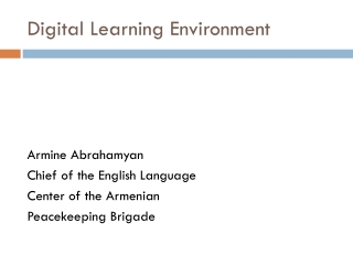 Digital Learning Environment