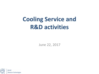 Cooling Service and R&amp;D activities