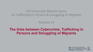 The links between Cybercrime, Trafficking in Persons and Smuggling of Migrants