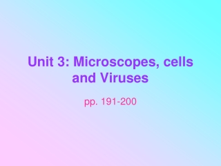 Unit 3: Microscopes, cells and Viruses