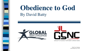 Obedience to God By David Batty