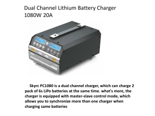 Dual Channel Lithium Battery Charger 1080W 20A