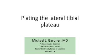 Plating the lateral tibial plateau