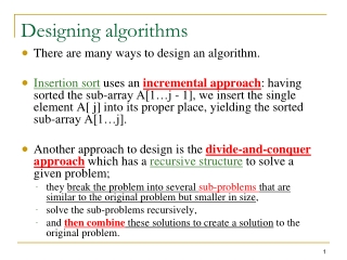 Designing algorithms