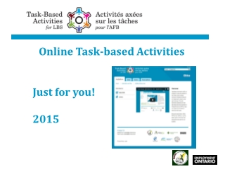 Online Task-based Activities Just for you! 2015