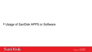 Usage of SanDisk APPS or Software