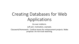 Creating Databases for Web Applications