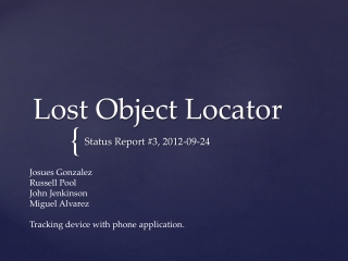 Lost Object Locator