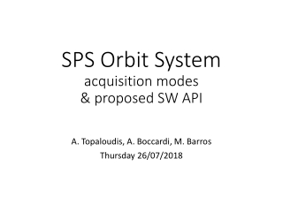 SPS Orbit System acquisition modes &amp; proposed SW API