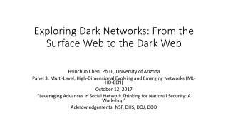 Exploring Dark Networks: From the Surface Web to the Dark Web