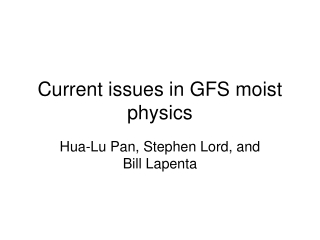 Current issues in GFS moist physics
