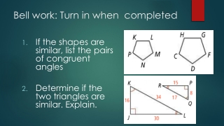 Bell work: Turn in when completed