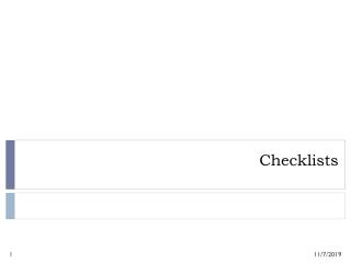 Checklists