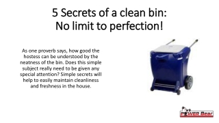 Tips to clean your garbage bins and litter bins.