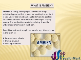 Ambien Medicine to Get Rid of Insomnia Issues