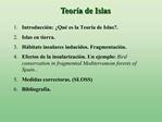 Teor a de Islas