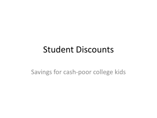 Student Discounts