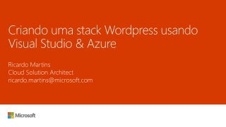 Criando uma stack Wordpress usando Visual Studio &amp; Azure