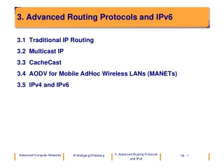 3. Advanced Routing Protocols and IPv6
