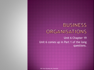 Business Organisations