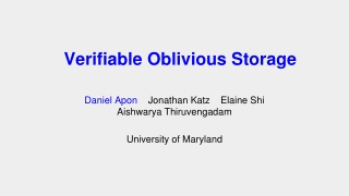 Verifiable Oblivious Storage