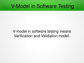 V-Model in Software Testing