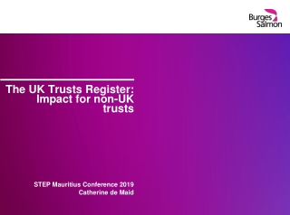 The UK Trusts Register: Impact for non-UK trusts