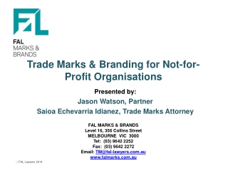 Trade Marks &amp; Branding for Not-for-Profit Organisations