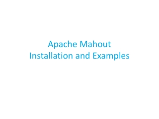 Apache Mahout Installation and Examples