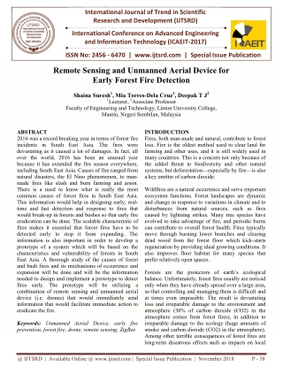 Remote Sensing and Unmanned Aerial Device for Early Forest Fire Detection