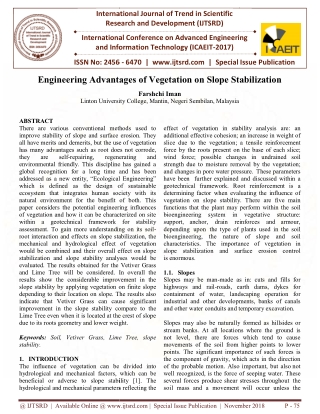 Engineering Advantages of Vegetation on Slope Stabilization