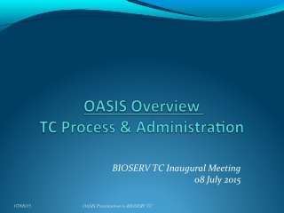 BIOSERV TC Inaugural Meeting 08 July 2015