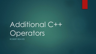 Additional C++ Operators