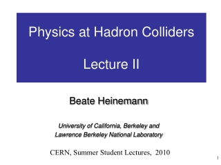 Physics at the Tevatron: Lecture I