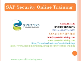 CONTACT US: SPECTO TRAINING INDIA +91-9533456356 USA :+1-847-787-7647 info@spectoittraining