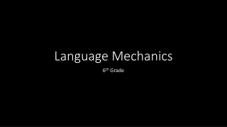 Language Mechanics