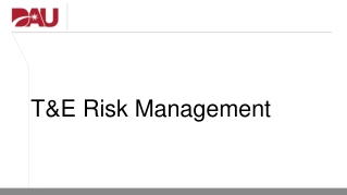 T&amp;E Risk Management