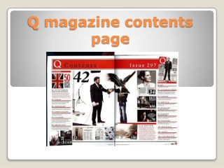 Q magazine contents page