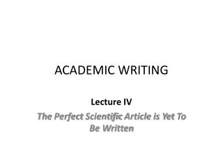 ACADEMIC WRITING