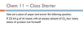 Chem 11 – Class Starter