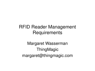 RFID Reader Management Requirements