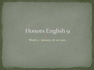 Honors English 9